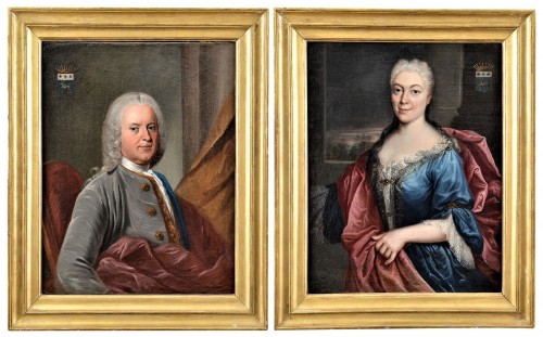 Pair of Portraits  - workshop of Nicolas de Largillière  (1656-1746)